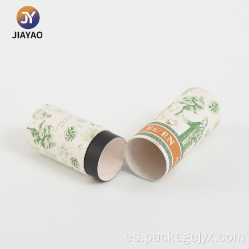 Caja cilíndrica de almacenamiento de perfume botánico retro